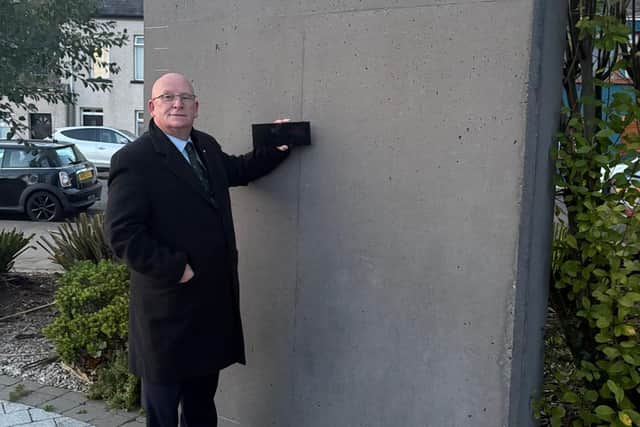 Veterans’ Champion Ald Billy Ashe at the location for a Roll of Service to be established at Carrickfergus Memorial Garden.
