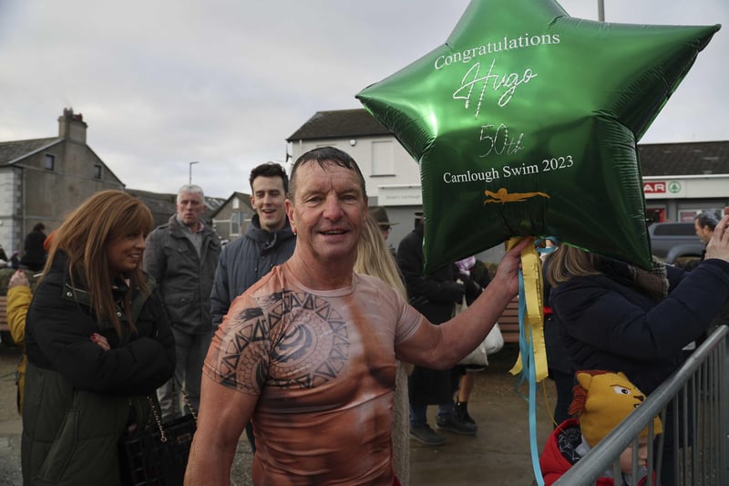 Hugo Carlin takes part in the Carnlough swim for the 50th year.