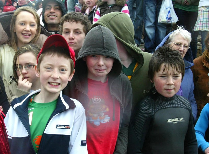 Waiting their turn are these people taking part in the 25th anniversay Portstewart Duck Dive in aid of funds for Portrush RNLI on St Patrick's Day in 2007