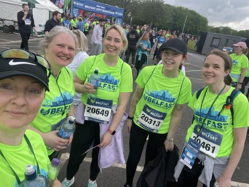 "Huge shout out to walkers, relay teams and full Belfast City Marathon runners from Rathcoole Primary School & Nursery Unit who ran for school and Air Ambulance Northern Ireland - in memory of one of our staff member’s children Joel and for those who we have lost over the past few years."