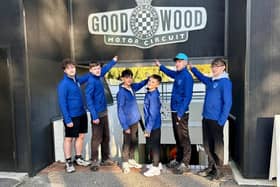 The team travelled to Goodwood Motor Circuit in England to compete in the International Greenpower competition as part of the Forget Fossil Racing team.Photo: Ballyclare Secondary