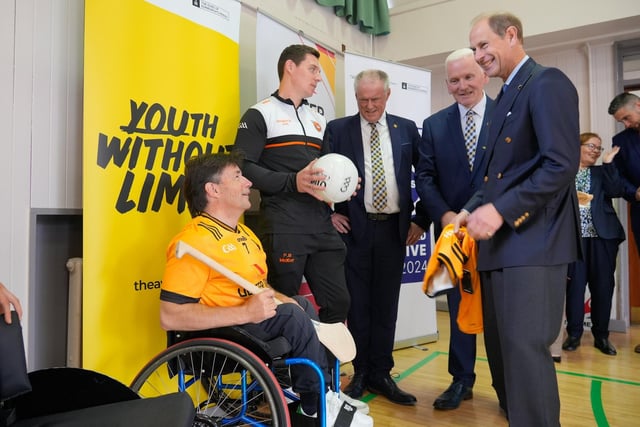 The Duke is presented with a GAA jersey.