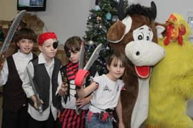 COW'S ABOUT THAT. Pupils from St Brigid's PS Ballymoney, pictured dressed up as pirates, cow and chicken for their Christmas Concert, 'From Ballymuck to Broadway' in 2010.