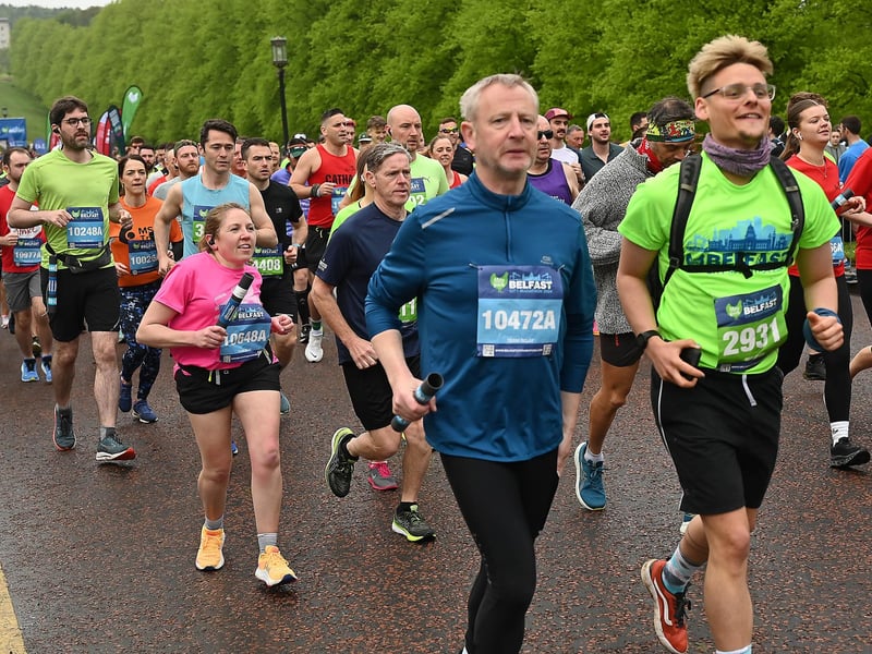 Setting off along the marathon route.