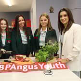 Students Beth Reynolds, Alexandra Neill, Katie Mulholland, Naomi Patterson Friends School, Lisburn and Kristina Campion, Brand Manager, ABP Ireland pictured at the Lismullin Cookery School, Navan, Co Meath.  Photo: Lorraine Teevan