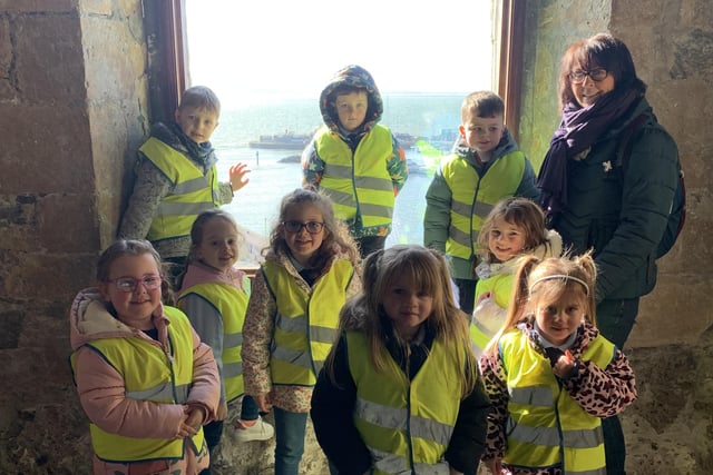 P1 pupils at the east Antrim historical site.