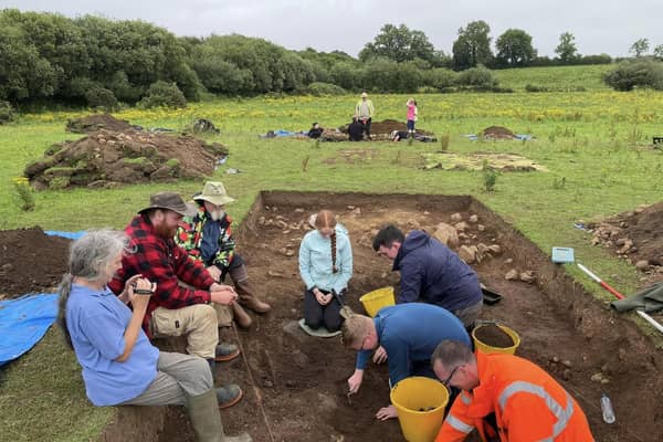 Volunteers working away in trench 10 to reveal ditch feature during 2023 Kilmocholmóg dig. Picture: Craigavon Historical Society