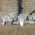 The Class A and B drugs with an estimated street value of £1.9m found in the Castledawson area on Thursday. Credit: PSNI