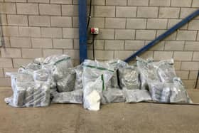 The Class A and B drugs with an estimated street value of £1.9m found in the Castledawson area on Thursday. Credit: PSNI