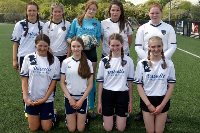 The Markethill High School 'B' team pictured at the Electric Ireland Schoolgirls Football Tournament on Friday. PT21-223.