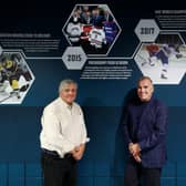 The Odyssey Trust has announced the continuation of the Friendship Four men’s college ice hockey tournament into 2024, in conjunction with the official launch of ‘Ring the Bell!’ - a new book centred around the history and legacy of the event. Pictured are Joe Bertagna and Robert Fitzpatrick. Picture: Submitted