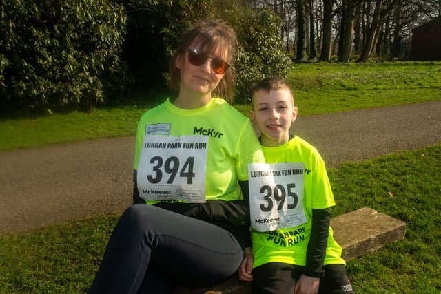 Posing happily at the Lurgan Park Fun Run in aid of the Southern area Hospice are Sarah McFall and son, Henry. LM10-201.