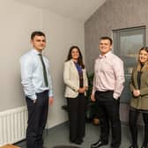 Pictured l to r :Joel Beckett Business Analyst, Lynsey Foster Lead Consultant, Harry Simpson Business Analyst, Hannah Quinn Business Consultant, Rhys Thomas Key Account Manager