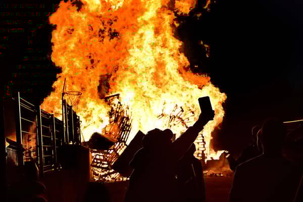 Northern Ireland Fire & Rescue Service attended 72 bonfire-related incidents on the Eleventh Night. Picture: Arthur Allison / Pacemaker Press.