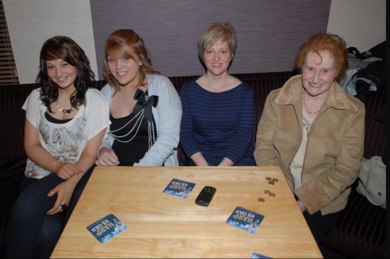 Nicole Wilson, Claire Service, Kim Service and Margaret Neill pictured at the St John Ambulance quiz in the Olderfleet Bars in 2010