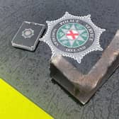 The piece of steel was on the M2 on September 12. (Pic: PSNI).