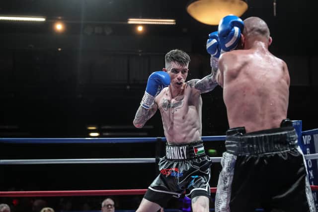 Co Armagh native Lee Gormley who won his professional debut fight night on Saturday at the University of Bolton Stadium in Bolton, Manchester. Photos courtesy of Karen Priestley.