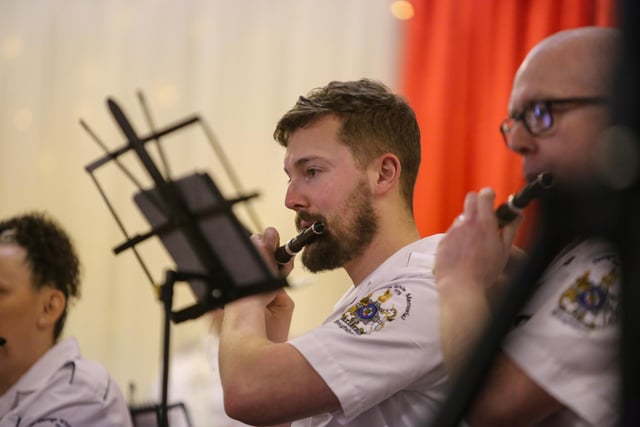 Sir George White Memorial Flute Band performing at the Lisburn Young Defenders Festival of Flute Bands