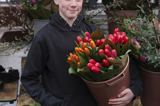 Isaac McKinstry at the recent Spring Farmers Market in Lisburn