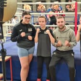 Iain Mahood with some of the Evolution Boxing Club team