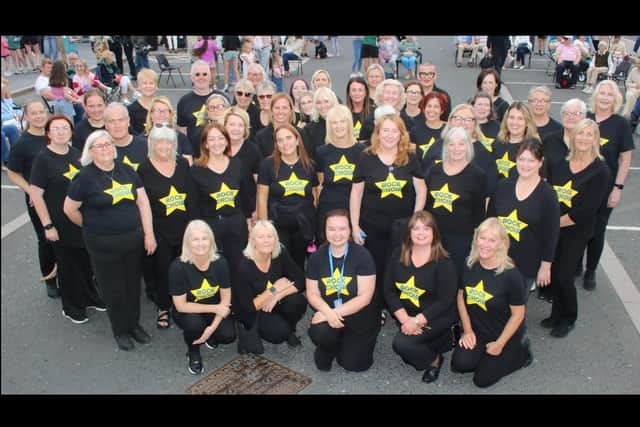 Rock Choir members from Banbridge, Craigavon, Newry and Portadown pictured on their mystery bus tour.