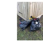 Just a few of the bags of litter cleared from the Metropole billboards area by the Portrush Community Clean-up recently. Credit PCC