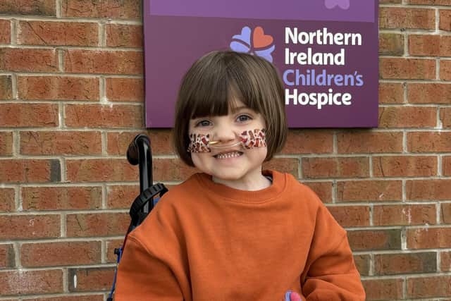 Use your head, feet and belly to help little Ballymoney girl Florrie’s family fundraise for Hospice! Credit NI Hospice