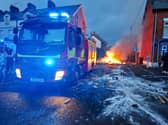 The scene in Ballymena town centre on Monday night. Picture: Pacemaker