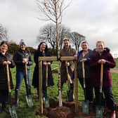 hairman Jonathan Patton with members of the Forget-me-not group and Bereavement Midwives Susan Stitt and Jacqueline Dorrian.