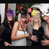 Party time at the Bureau in 2011 for Christy Moffett, Holly Moffett, Karen McCleave, Rachel Davidson and Jolene Davidson.