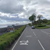 The Coast Road in Glenarm is currently closed to traffic in the vicinity of the Drumnagreagh Road.  Photo: Google maps