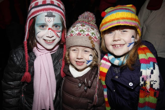 Waiting for Santa to arrive at the switch on of the Christmas Lights in Portstewart in 2009 are Ciara Campbell, Caoimhe Campbell and Cerys Lundy