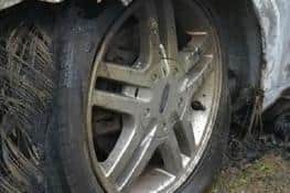 Police say the car had 'distinct' alloy wheels.
