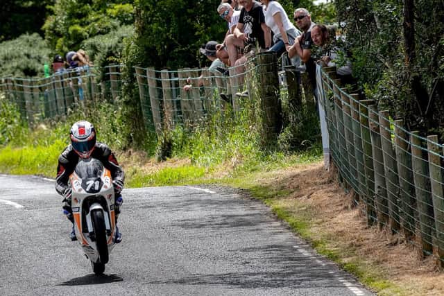 Keen road racer and mechanic, Raymond Hodges and TT Racing is sponsoring the Moto 3/GP 125cc race at this year’s Armoy Road Races. CREDIT LAURA ARMOY ROAD RACES