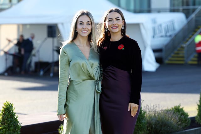 Pictured on day one of the Ladbrokes Festival of Racing at Down Royal Racecourse are Rebecca Rooney and Sylvia Dankworth.