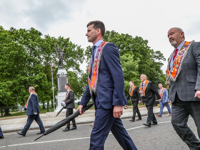 Pride of Ballymacash Flute Band led Lisburn District No 6 on Empire Sunday