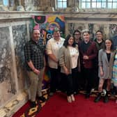 The Mid and East Antrim Pride committee at the awards ceremony in Belfast City Hall.  Photo: MEA Pride