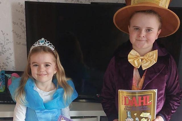 Joshua and Poppy as Willy Wonka and Cinderella