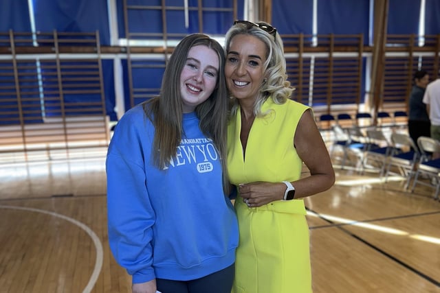 Grace Preshur pictured with Principal of St John the Baptist's College in Portadown Mrs Noella Murray. Grace was among many pupils who achieved great success.