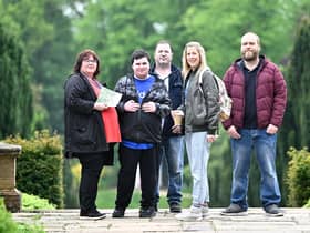 Autism NI Lisburn Support Group Secretary Paula McClinton and her family, along with volunteer Alana Carlisle and her partner.