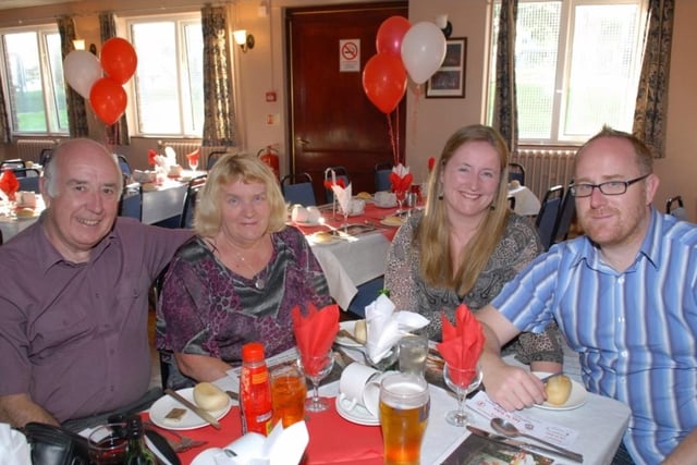 Pictured at the Olderfleet Liverpool FC Supporters Club dinner in 2010 were Fred and Liz Andrews and Kirsty and Darren Andrews.
