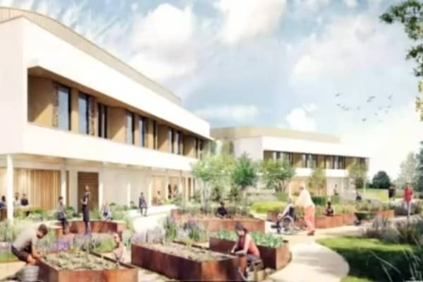 Artist's impression of the new Holywell Hospital.  Pic: Northern Health and Social Care Trust