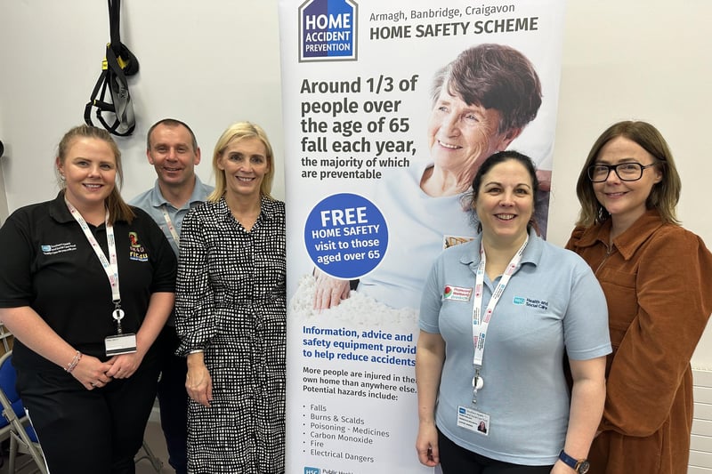 Pictured are Sinead McParland, SHSCT; Sean Collins, SHSCT; Stephanie Rock, Age Friendly Officer, ABC Council; Debbie Wallace, SHSCT; Alana Diamond, Home Safety Officer, ABC Council.