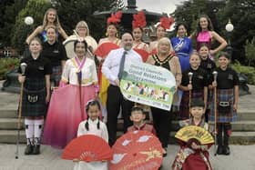 Lord Mayor Councillor Mary O'Dowd launches the Culture in the Park weekend along with Paul Douglas from TBUC: District Council’s Good Relations Programme and some of the performers who will take part in the festivities! Taking place from September 11-13, the event will expand into a three-day celebration of music, dance, food, culture and creativity across the borough. Picture: Edward Byrne Photography