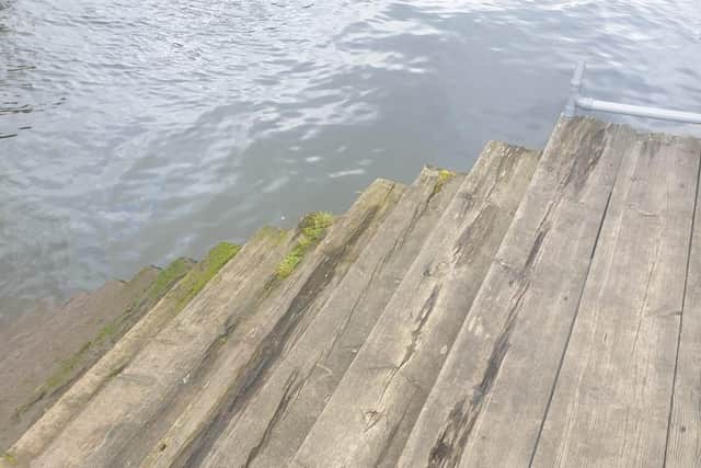 The steps at Bann Rowing Club at Hanover Place in Coleraine. Credit Bann Rowing Club