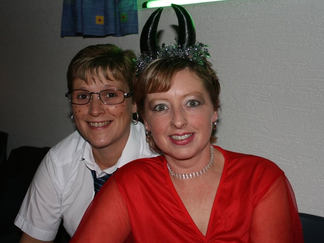 Valerie and Karen who helped organise a successful Halloween party at the Park Orange Hall, Armoy, in 2006.