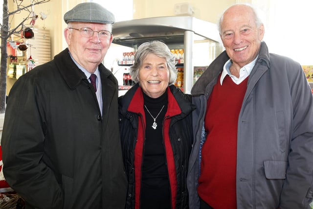 Michael Dark and Bill and Joan McCourt pictured during the National Trust Coffee Morning and Open Day at the Causeway Hotel in 2010