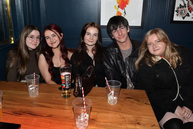 Students who celebrated their exam success at a results party at Bennetts Bar and Nightclub on Thursday night. PT43-205.