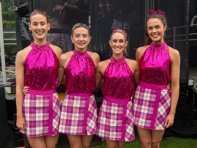 Putting their best foot forward at the Culture In The Park event are members of the Kilted Dance Co. including from left, Joanna Singleton, Chloe McKelvey, Kelly Graham and Grace Boyd.