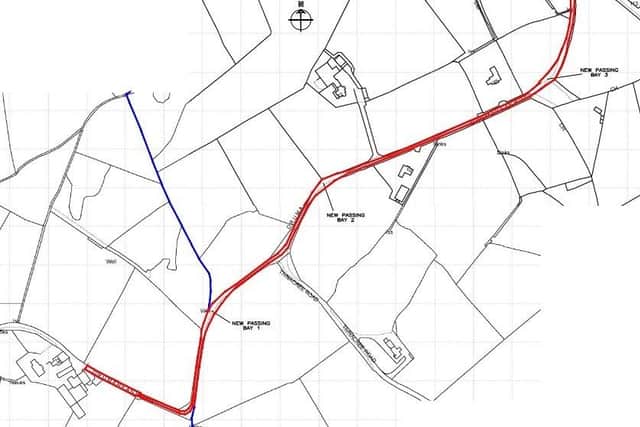 Three passing bays will be provided to accommodate additional traffic. Credit: ABC planning portal